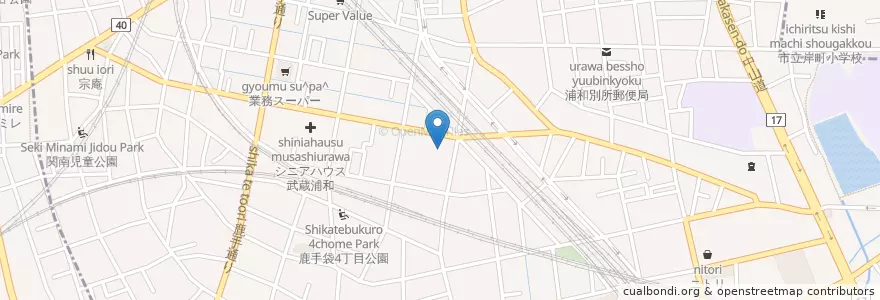 Mapa de ubicacion de 武蔵浦和保育園 en Japan, 埼玉県, さいたま市, 南区.