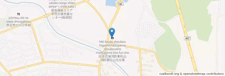 Mapa de ubicacion de 東松山消防署松山北分署 en Japón, Prefectura De Saitama, 東松山市.