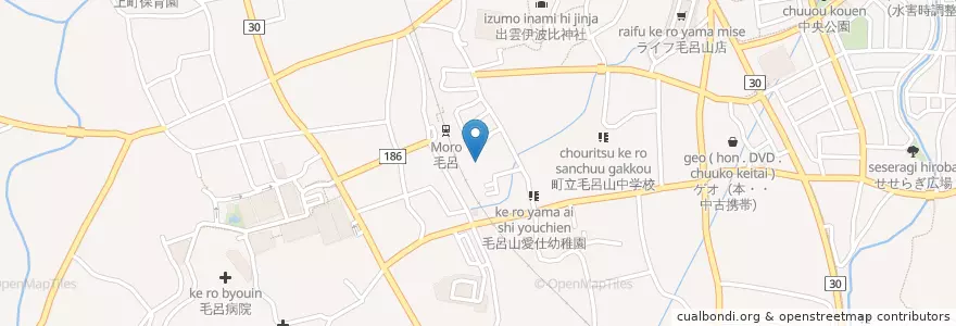 Mapa de ubicacion de 毛呂山町立図書館 en Japão, 埼玉県, 入間郡, 毛呂山町.