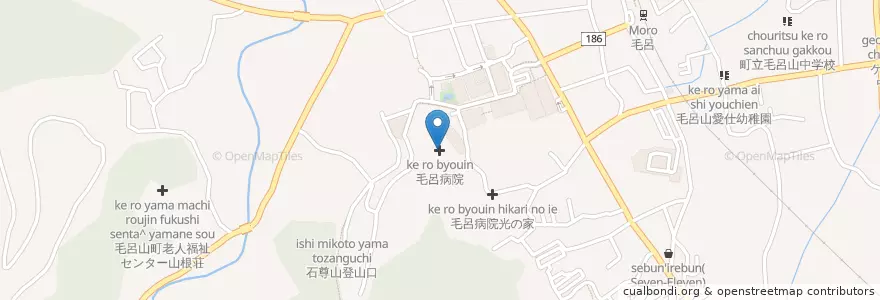 Mapa de ubicacion de 毛呂病院 en Japonya, 埼玉県, 入間郡, 毛呂山町.