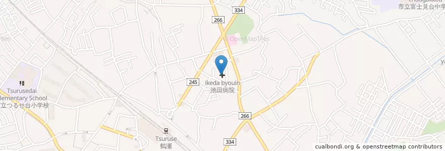 Mapa de ubicacion de 池田病院 en Jepun, 埼玉県, 富士見市.