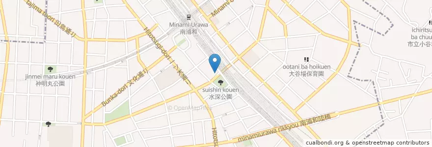 Mapa de ubicacion de 浦和南本町郵便局 en ژاپن, 埼玉県, さいたま市, 南区.