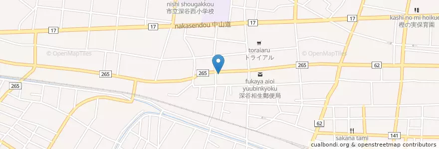 Mapa de ubicacion de 深谷相生郵便局 en 日本, 埼玉县, 深谷市.