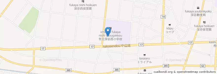 Mapa de ubicacion de 深谷西幼稚園 en Japan, Präfektur Saitama, 深谷市.