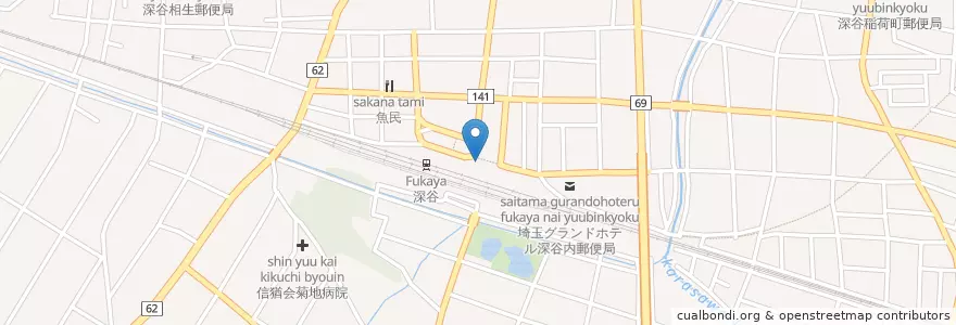 Mapa de ubicacion de 深谷警察署深谷駅前交番 en Japan, Präfektur Saitama, 深谷市.