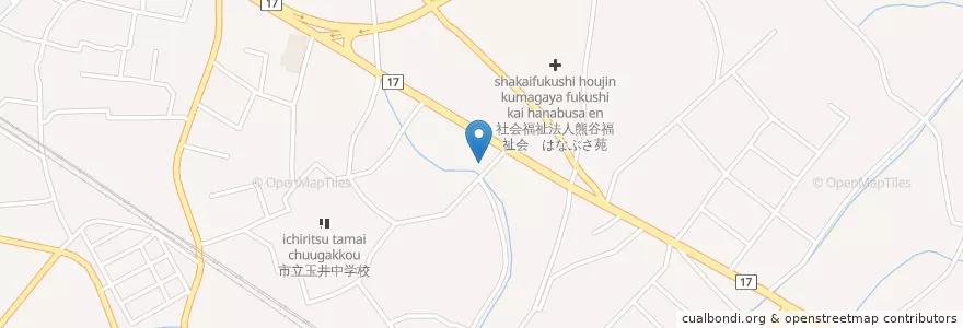 Mapa de ubicacion de 熊谷久保島郵便局 en Japão, 埼玉県, 熊谷市.