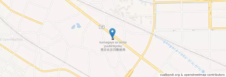 Mapa de ubicacion de 熊谷佐谷田郵便局 en Japan, Präfektur Saitama, 熊谷市.