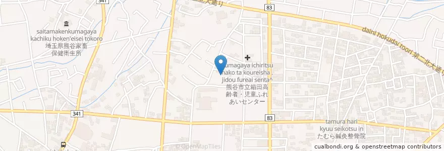 Mapa de ubicacion de 熊谷理療技術高等盲学校 en 日本, 埼玉県, 熊谷市.