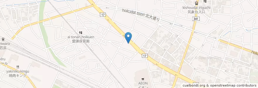 Mapa de ubicacion de 熊谷石原郵便局 en اليابان, 埼玉県, 熊谷市.