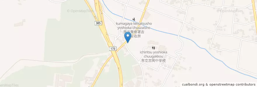 Mapa de ubicacion de 熊谷警察署吉岡駐在所 en Japón, Prefectura De Saitama, 熊谷市.