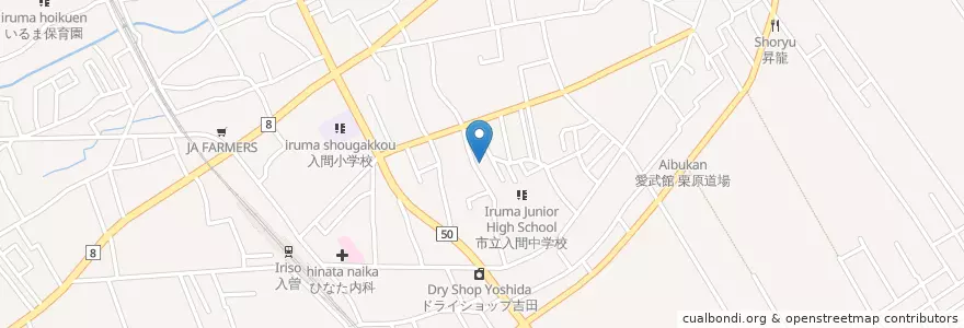 Mapa de ubicacion de 狭山市立入曽乳児保育所 en Japão, 埼玉県, 狭山市.
