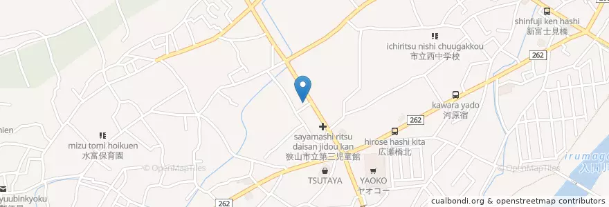 Mapa de ubicacion de 狭山警察署水富交番 en 일본, 사이타마현, 狭山市.
