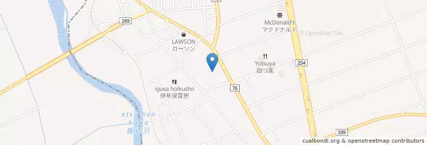 Mapa de ubicacion de 町立伊草小学校 en 日本, 埼玉県, 比企郡, 川島町.