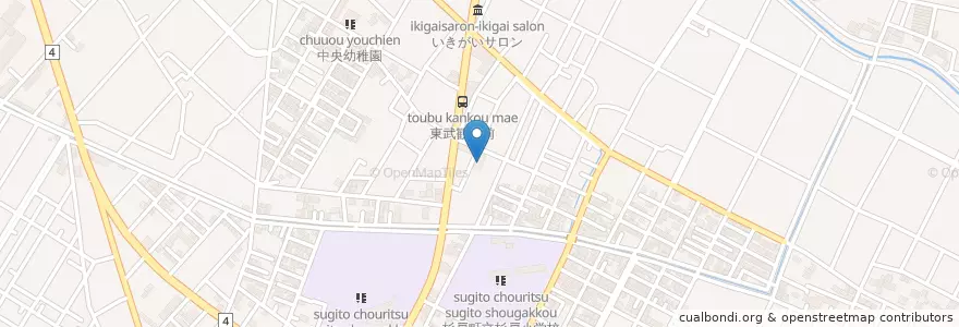 Mapa de ubicacion de 町立内田保育園 en Japan, Präfektur Saitama, 北葛飾郡, 杉戸町.