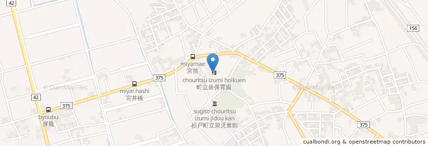 Mapa de ubicacion de 町立泉保育園 en Giappone, Prefettura Di Saitama, 北葛飾郡, 杉戸町.
