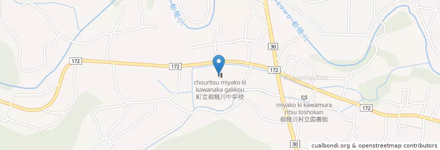 Mapa de ubicacion de 町立都幾川中学校 en 일본, 사이타마현, 比企郡, ときがわ町.