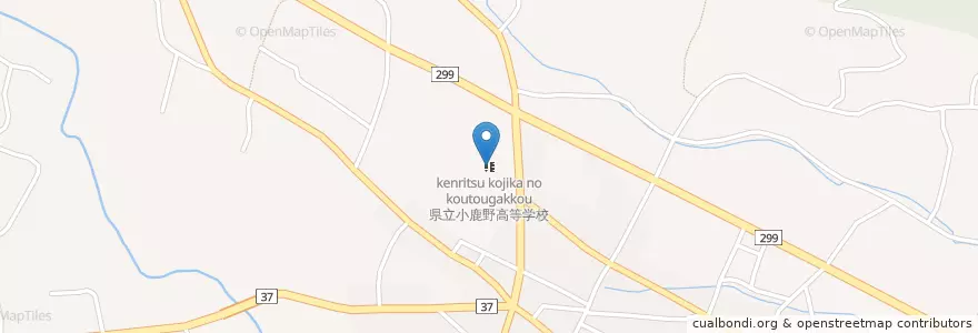Mapa de ubicacion de 県立小鹿野高等学校 en Japan, 埼玉県, 秩父郡, 小鹿野町.