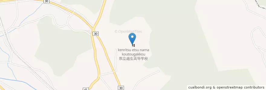 Mapa de ubicacion de 埼玉県立越生高等学校 en Japan, Präfektur Saitama, 入間郡, 越生町.