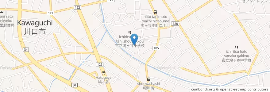 Mapa de ubicacion de 社会福祉法人こぶし会はとがや保育園 en 日本, 埼玉县, 川口市.