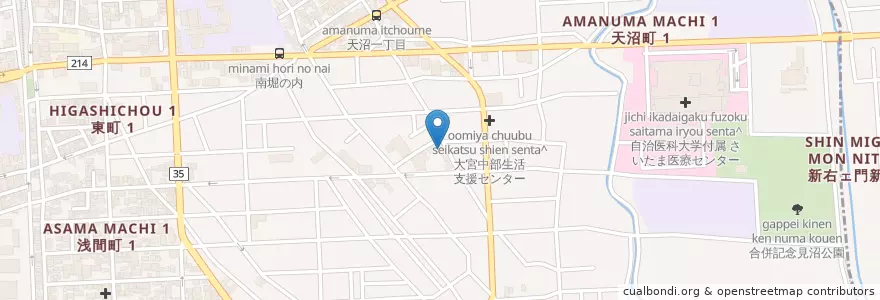 Mapa de ubicacion de 社会福祉法人育成会白菊保育園 en 일본, 사이타마현, さいたま市, 大宮区.