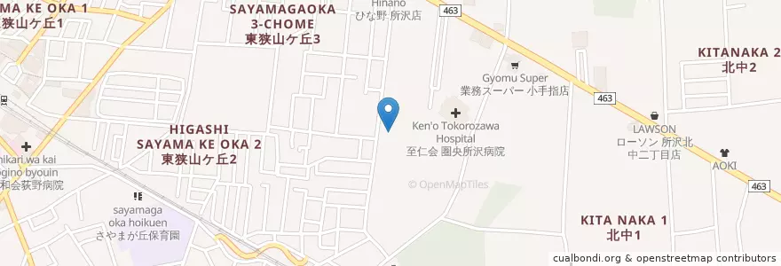 Mapa de ubicacion de 社会福祉法人若狭会　特別養護老人ホーム亀令園 en اليابان, 埼玉県, 所沢市.