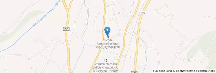Mapa de ubicacion de 秩父かなめ保育園 en 日本, 埼玉県, 秩父市.