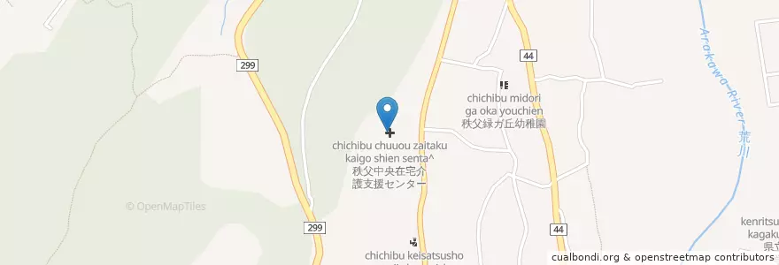 Mapa de ubicacion de 秩父中央在宅介護支援センター en 日本, 埼玉県, 秩父市.