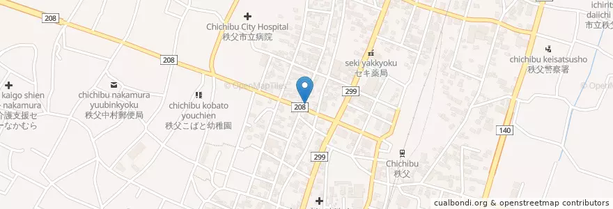 Mapa de ubicacion de 秩父宮ノ側郵便局 en 日本, 埼玉県, 秩父市.