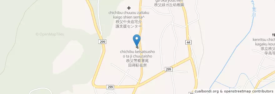 Mapa de ubicacion de 秩父警察署尾田蒔駐在所 en 日本, 埼玉県, 秩父市.