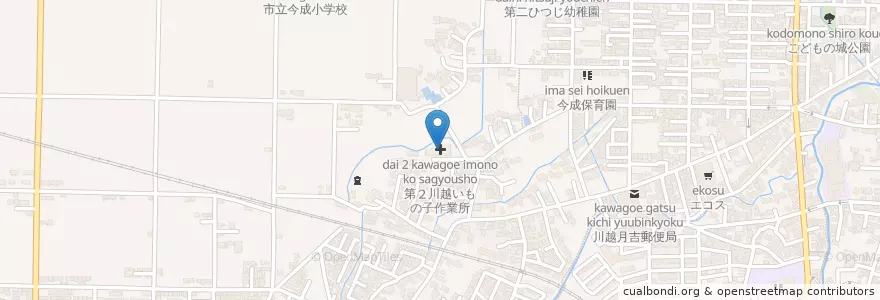 Mapa de ubicacion de 第2川越いもの子作業所 en 日本, 埼玉県, 川越市.