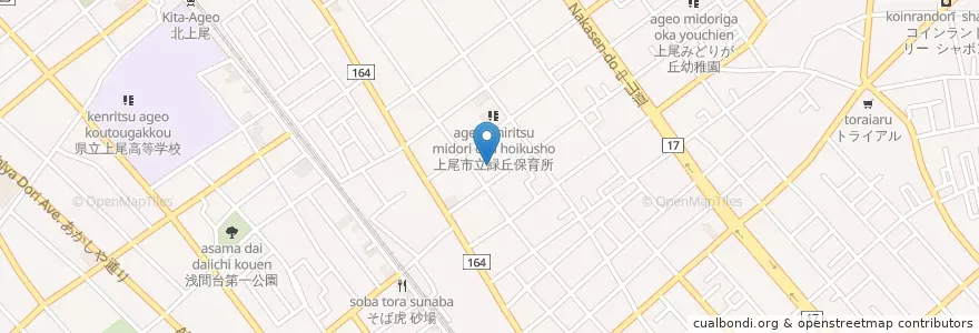 Mapa de ubicacion de 精神障害者地域生活支援センターメンタルサポートハウス「杜の家」 en Japan, 埼玉県, 上尾市.