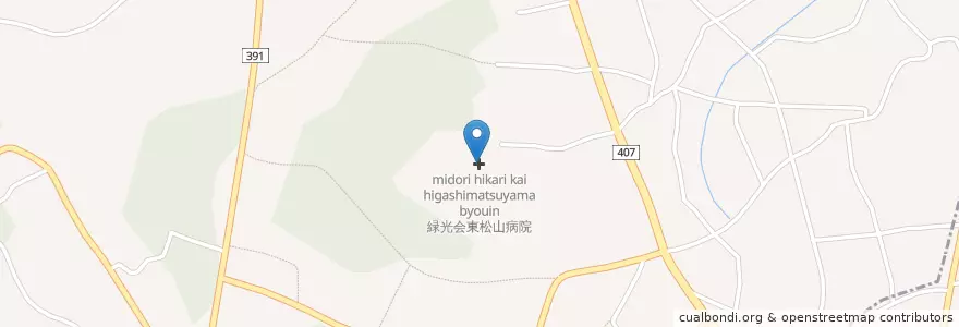 Mapa de ubicacion de 緑光会東松山病院 en اليابان, 埼玉県, 東松山市.
