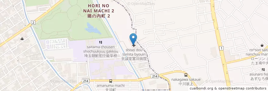 Mapa de ubicacion de 至誠堂冨田病院 en ژاپن, 埼玉県, さいたま市, 見沼区, 大宮区.