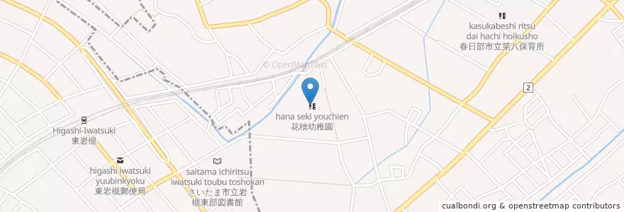 Mapa de ubicacion de 花積幼稚園 en Japão, 埼玉県, 春日部市.