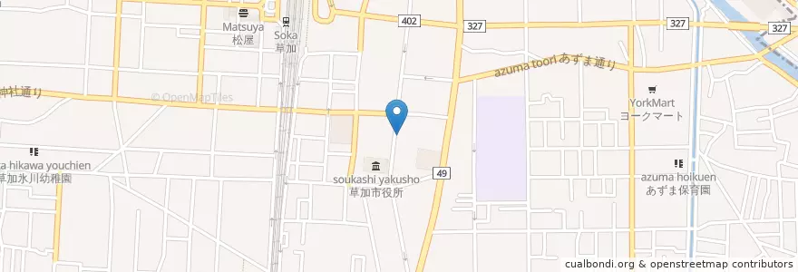 Mapa de ubicacion de 草加市在宅介護支援センターザイタック草加 en Japão, 埼玉県, 草加市.