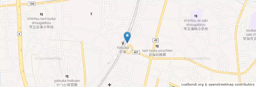 Mapa de ubicacion de 草加警察署谷塚駅前交番 en Japão, 草加市.