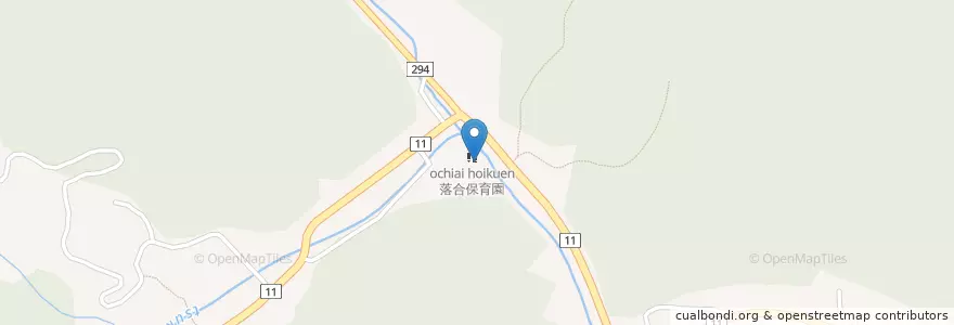 Mapa de ubicacion de 落合保育園 en Jepun, 埼玉県, 秩父郡, 東秩父村.