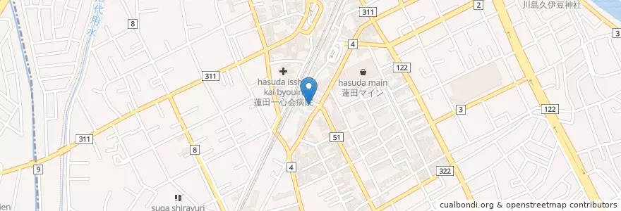 Mapa de ubicacion de 蓮田市在宅介護支援センターそよ風 en Japan, Präfektur Saitama, 蓮田市.
