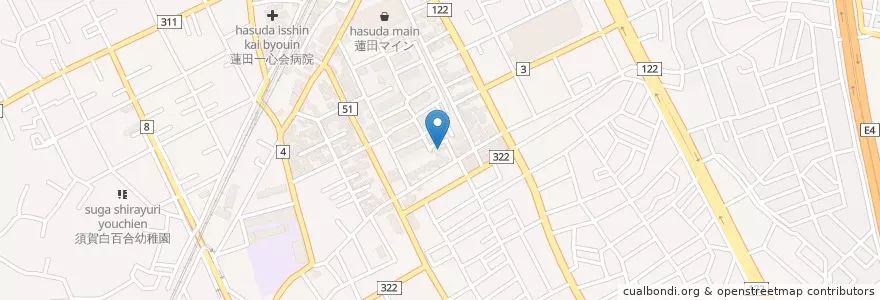 Mapa de ubicacion de 蓮田市立東保育園 en Japão, 埼玉県, 蓮田市.