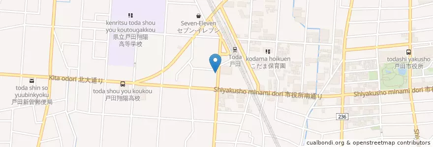 Mapa de ubicacion de 蕨警察署戸田駅前交番 en 日本, 埼玉县, 戸田市.