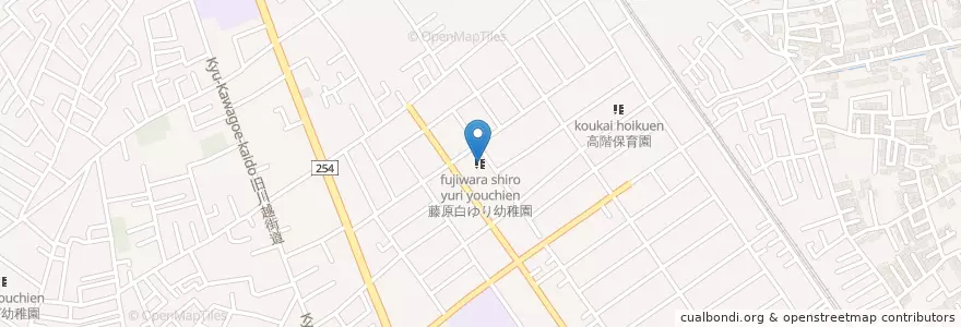 Mapa de ubicacion de 藤原白ゆり幼稚園 en Japão, 埼玉県, 川越市.