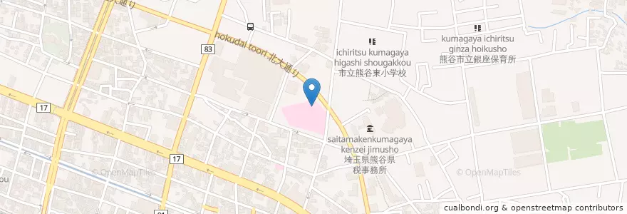 Mapa de ubicacion de 藤和会藤間病院 en Japan, 埼玉県, 熊谷市.