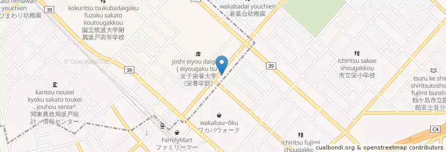 Mapa de ubicacion de 西入間警察署若葉交番 en Japão, 埼玉県, 鶴ヶ島市.