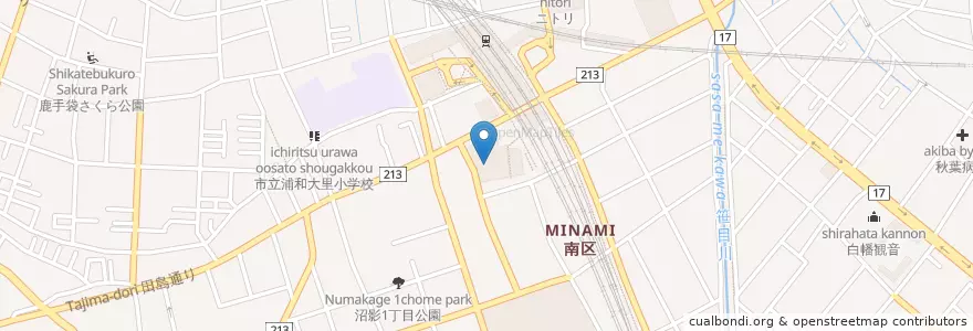 Mapa de ubicacion de 都市再生機構埼玉地域支社 en 日本, 埼玉县, 埼玉市, 南区.