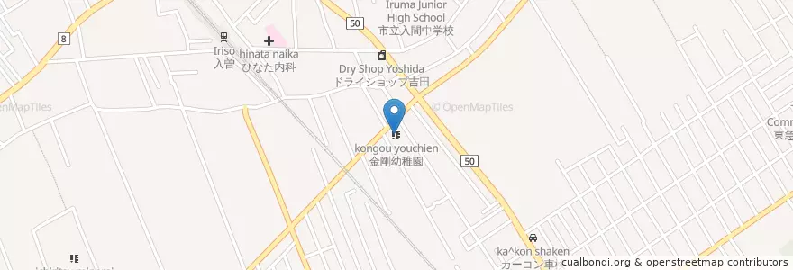 Mapa de ubicacion de 金剛幼稚園 en Japan, Saitama Prefecture, Sayama.