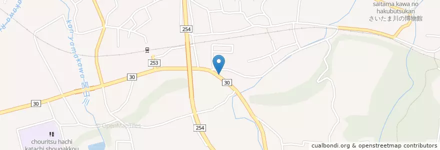 Mapa de ubicacion de 鉢形郵便局 en 일본, 사이타마현, 大里郡, 寄居町.