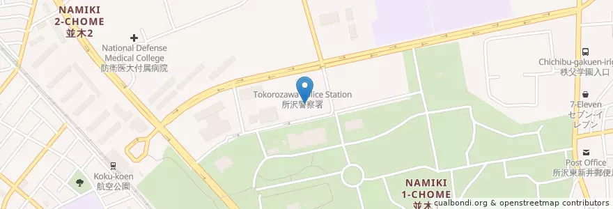 Mapa de ubicacion de 関東信越国税局所沢税務署 en Japão, 埼玉県, 所沢市.