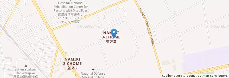 Mapa de ubicacion de 防衛医科大学校 en Jepun, 埼玉県, 所沢市.