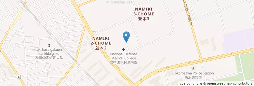 Mapa de ubicacion de 防衛医科大学校病院 en 일본, 사이타마현, 所沢市.