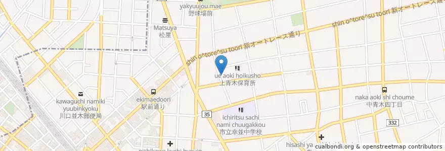 Mapa de ubicacion de 青木保育所 en اليابان, 埼玉県, 川口市.